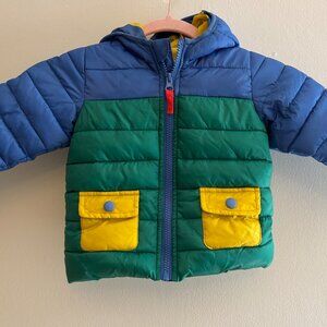 Baby Boden Colorblock Puffer Jacket, 12-18 Months